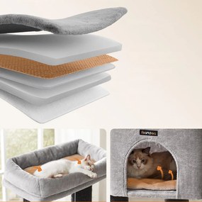 Drapak dla kota ONYX, 50x50x160cm, szary/czarny Feandrea