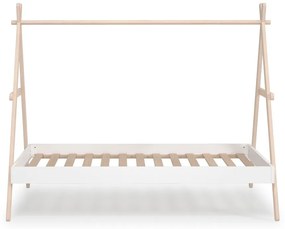 Białe łóżko dziecięce w kształcie domku z drewna sosnowego 90x200 cm Trufa – Marckeric