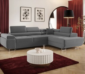 Ciemnoszary narożnik z funkcją spania i pojemnikiem Z8-G32