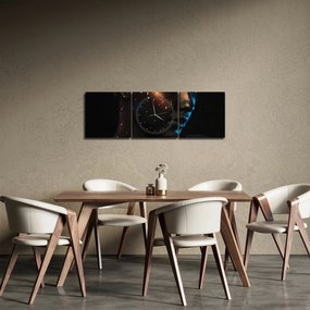 Błyszczący obraz kobiety (z zegarem) (90x30 cm)