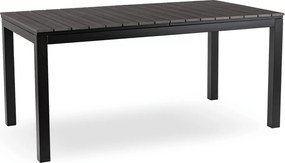 Zestaw Mebli Ogrodowych Stół ARGOS 160-210 cm Ciemnoszary Dąb/Czarny i 4x Fotel FRESNO Czarny Technorattan Nowoczesny