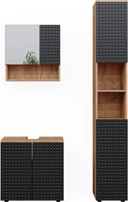 Zestaw mebli łazienkowych kropkowany antracyt 80x41x58.6 irma