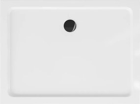 Mexen Flat brodzik prostokątny slim 100 x 90 cm, biały, syfon czarny - 40109010B