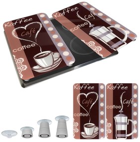 Zestaw 2 szklanych płyt ochronnych na kuchenkę Maximex Coffee, 52x30 cm