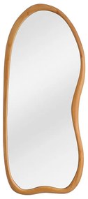 Duże lustro ścienne z organicznego drewna sosnowego- szer. 68 x wys. 178 cm - Naturalny - HARVIL