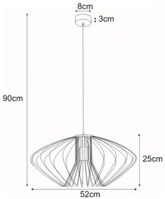 Czarna lampa wisząca z drucianym kloszem - S544-Dawix