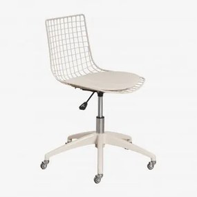 Krzesło Biurowe Ze Stali Renee Kremowa Tapioca & Sztucznej Skóry Kremowa Tapioca - Sklum