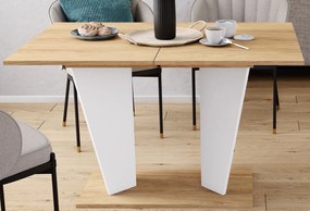 Rozkładany stół do jadalni Violan II R dąb hikora/biały mat