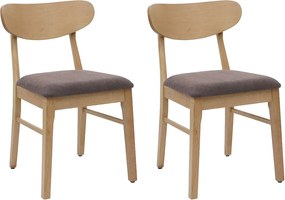 Krzesło do jadalni MCW-M59 (zestaw 2 sztuk), jasna rama, taupe