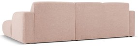 Różowy narożnik z materiału bouclé (prawostronny) Molino – Micadoni Home