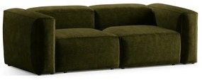 Zielona sztruksowa sofa 224 cm Bergano – Cosmopolitan Design