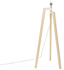 Lampa podłogowa trójnóg drewniana bez klosza - Puros Nowoczesny Oswietlenie wewnetrzne