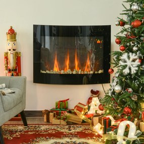 Homcom Kominek Elektryczny Led  900/1800 W Czarny Żwir