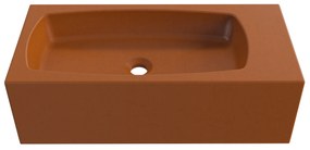 Zestaw umywalka betonowa prostokątna bez otworu na baterię 65 x 30 cm z półką ZALM i konsola