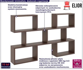 Skandynawska półka wisząca w kolorze wenge - Lana