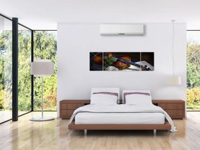 Obraz - Róże i skrzypce (170x50 cm)
