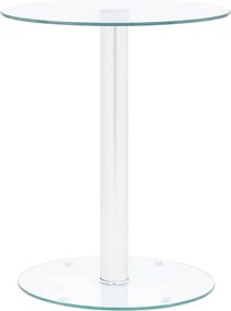 Okrągły stolik kawowy 40 cm ze szkła hartowanego przezroczystego i aluminium nowoczesny i wytrzymały