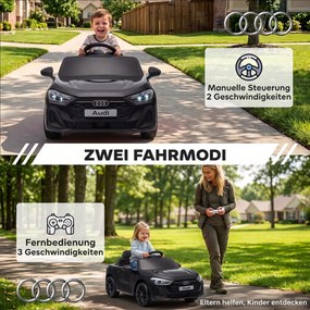 AIYAPLAY Elektryczny samochód dla dzieci Audi A5L 12V z pilotem 2,4 G, 2 silniki, akumulator litowy, miękki start, zawieszenie 4-kołowe | Aosom PL