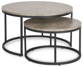 Zestaw Stolików Kawowych ROCKY MAX 60 cm/80 cm Szary Beton Nowoczesny Loft
