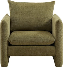 Fotel zielony z tkaniny szenilowej GORAZI