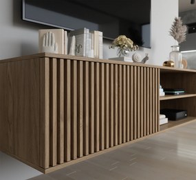 PROMOCJA Nástěnny stolik TV ENTSIAN 150x40cm, dąb artisan II. jakość