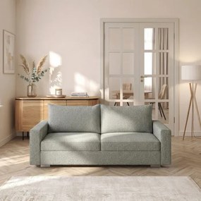 Sofa z Funkcją Spania DRAVOS Szara Boucle Nowoczesna