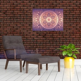 Obraz - Mandala na fioletowym gradiencie (70x50 cm)