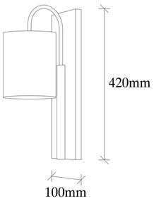 Czarny metalowy kinkiet z jasnobrązowym kloszem Opviq lights Julia