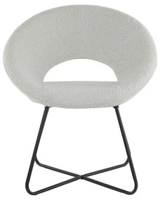 Biały fotel z materiału bouclé Antony – Light &amp; Living