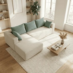 Sofa do salonu Luna 3-osobowa – biały szałwia lewa