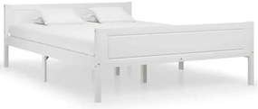 Białe dwuosobowe drewniane łóżko 140x200 W7-W74