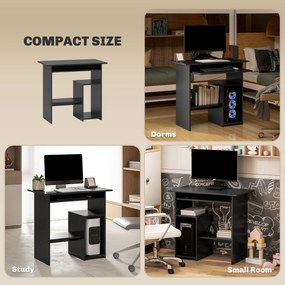 HOMCOM Biurko Komputerowe, Biurko, Płyta Wiórowa, Metal, 80 x 45 x 75 cm, Czarny