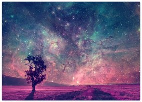 Obraz na szkle - Nieziemskie nocne niebo (70x50 cm)