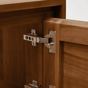 Brązowa wisząca szafka pod umywalkę z litego drewna tekowego 90x40 cm Kenta – Kave Home