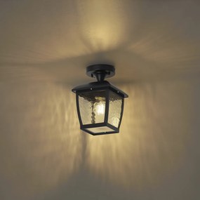 Klasyczna lampa sufitowa czarna IP44 - Leuven