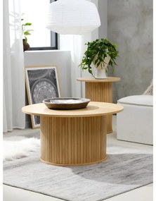 Okrągły stolik w dekorze dębu ø 90 cm Nola – Unique Furniture
