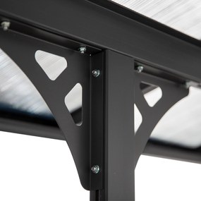 Outsunny Pergola aluminiowa, altana ogrodowa 4,35 x 3,02 m, regulowana wysokość 225-270cm, ochrona przed słońcem, aluminium, PC, szary  | Aosom PL