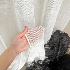 Firana gładka siatka o dużych oczkach wys. 300 cm biała z ołowianką