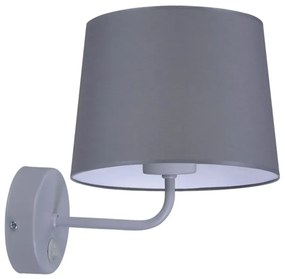 Szary abażurowy kinkiet z włącznikiem - 7X S914 W5-H10