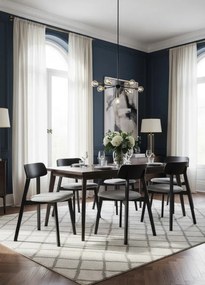 Drewniane tapicerowane krzesło czarny + popiel L0-F97