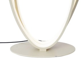 Designerska lampa podłogowa beżowa z wbudowaną diodą LED z 3-stopniową regulacją - BoomerangDesignerski Oswietlenie wewnetrzne