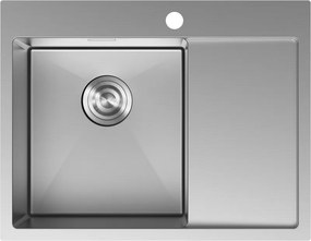 Mexen Exar zlewozmywak stalowy 1-komorowy z ociekaczem, lewy 620 x 480 mm, inox - 6431621005L-01