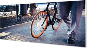 Panel szklany do Kuchni Nogi Rowerzysty w Mieście