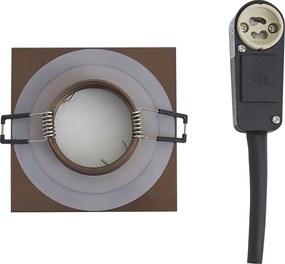 Zestaw 6 nowoczesnych reflektorów wpuszczanych ciemny brąz kwadratowy IP44 - Qure