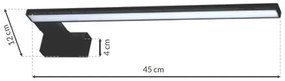 Czarny kinkiet LED nad lustro lewostronny - N016-Faggi 45x12x4 cm