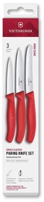 Victorinox - Zestaw 3 noży kuchennych do warzyw SWISS CLASSIC, czerwony
