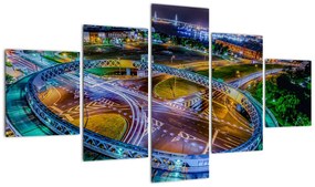 Obraz - nocna panorama miasta (125x70 cm)