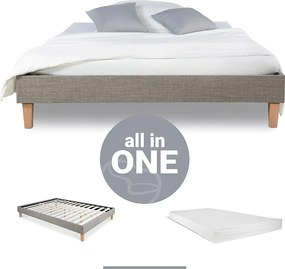 Tapicerowane łóżko 120x200 cm szare