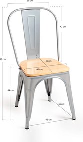 Zestaw 4 Krzese Torix z Naturalnego Drewna