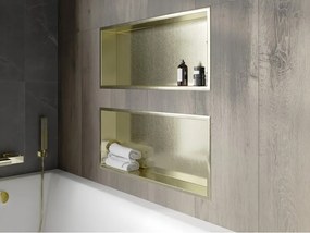 Mexen X-Wall-R półka wnękowa z kołnierzem 75 x 30 cm, złota szczotkowana - 1950753010